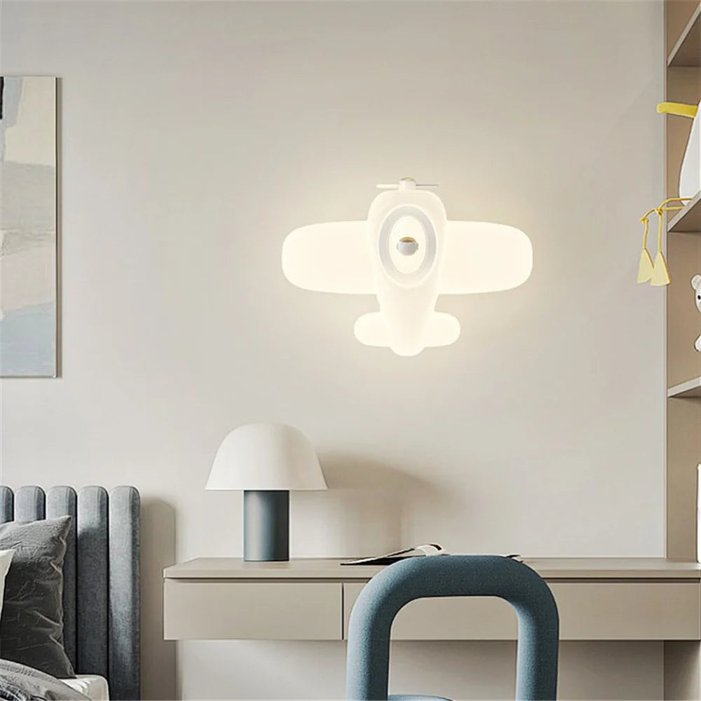 applique murale led en forme d'avion ou d'étoile pour enfants - vue 4 sur 9