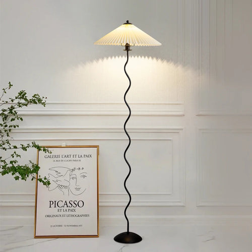 Abat-jour LED en tissu plissé nordique