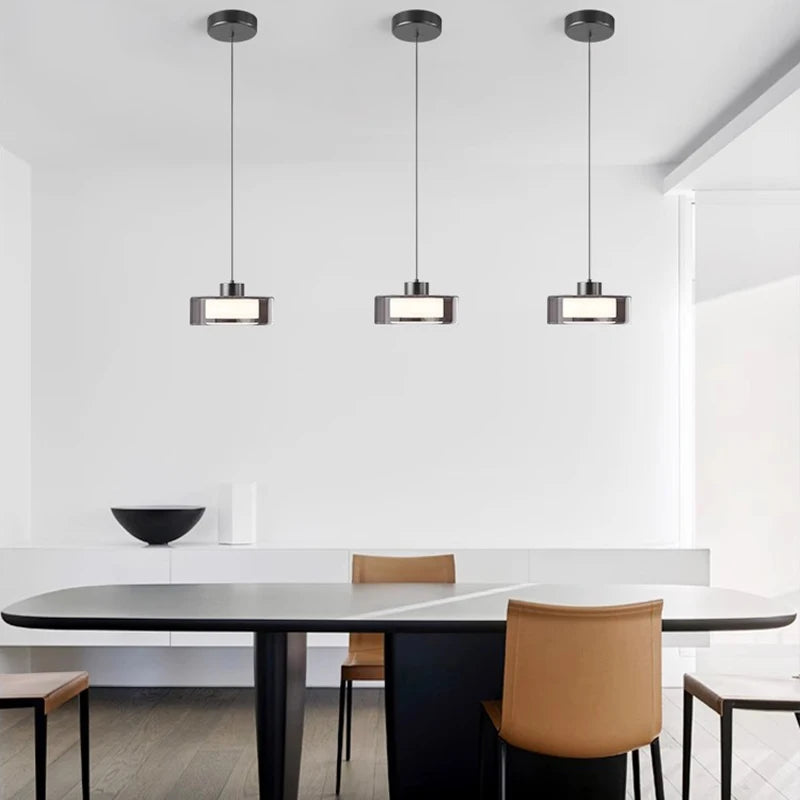 Suspension moderne créatif en verre led pour décoration maison