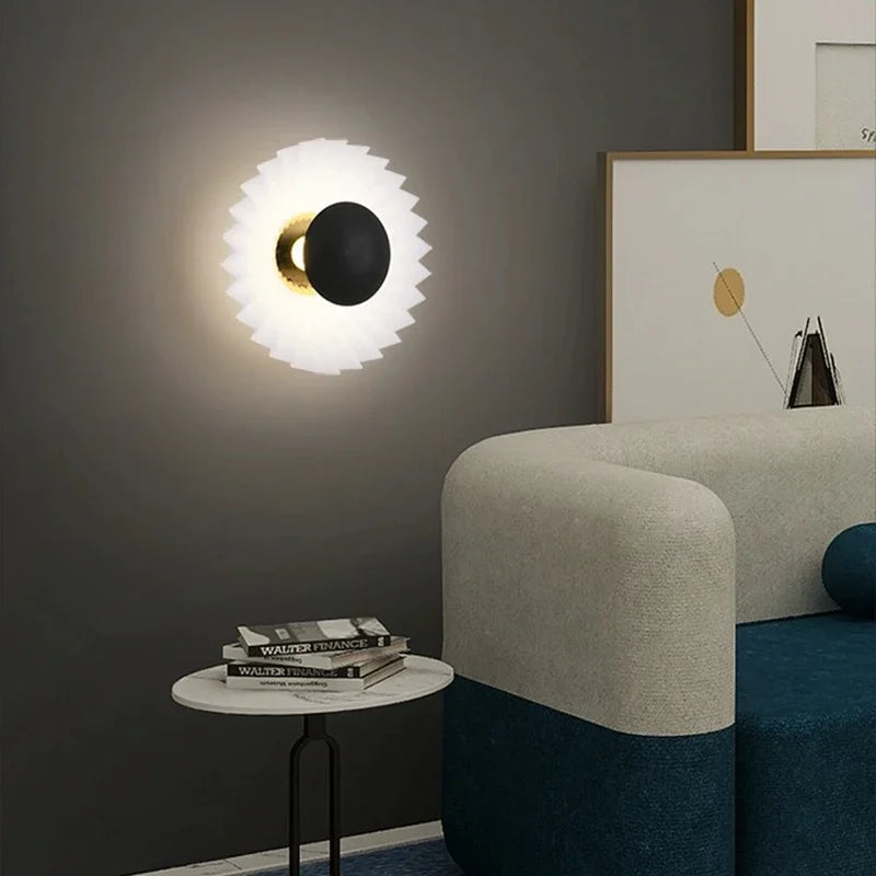 minimalist folding pleated chandelier led flying saucer - vue 5 sur 12