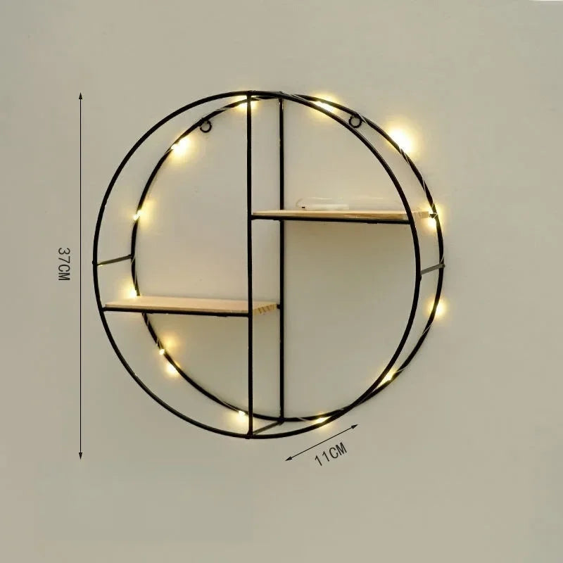 metal and wood wall shelf for books and decorations