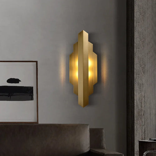 applique murale moderne en acier inoxydable doré pour intérieur