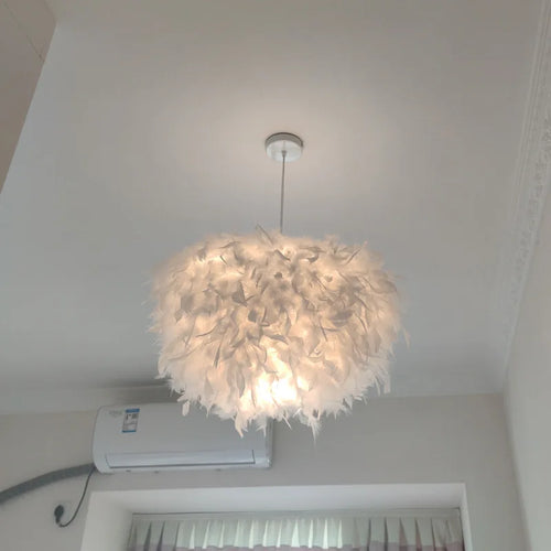 Suspension moderne en plumes E27 - vue 5 sur 5