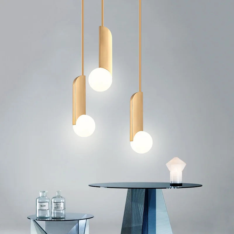 Suspension design chromée dorée nordique pour chambre à coucher - vue 5 sur 8