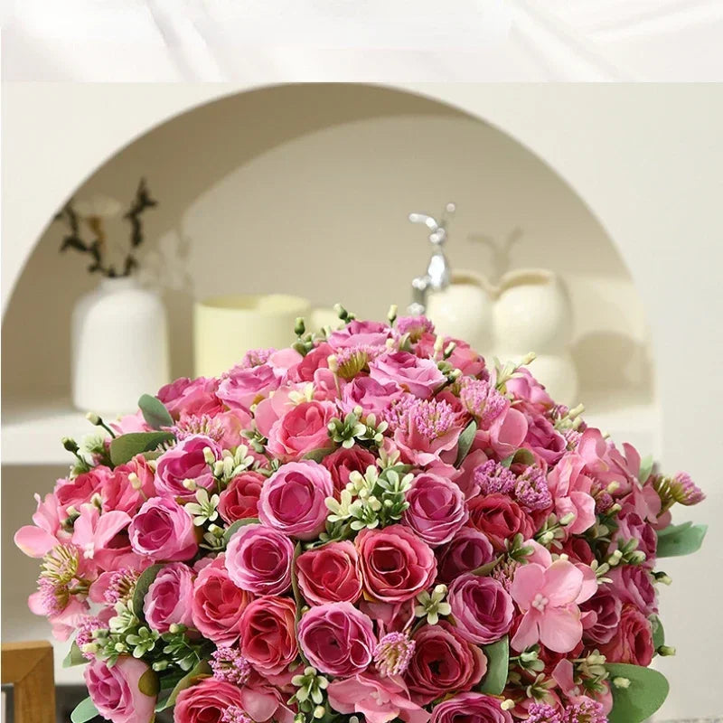 bouquet d'hortensias artificiels en soie pour décoration élégante - vue 11 sur 12