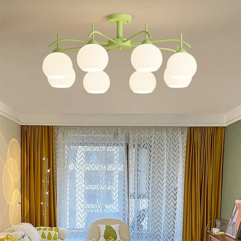 Nordic minimalist LED glass pendant chandelier Sandyha - vue 4 sur 9