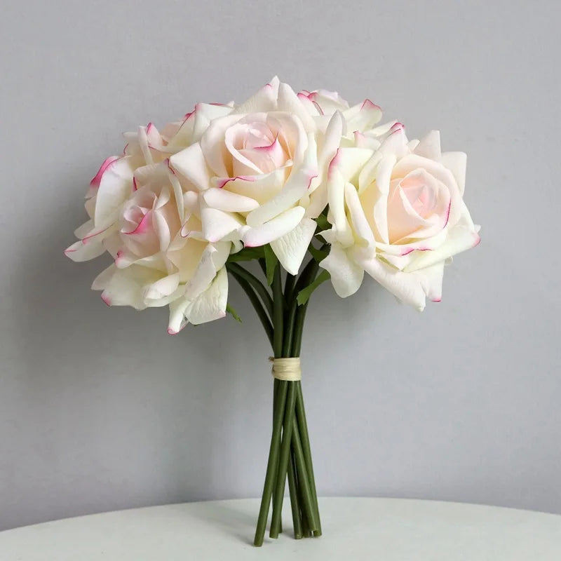 bouquet de roses artificielles réalistes pour mariage et décoration