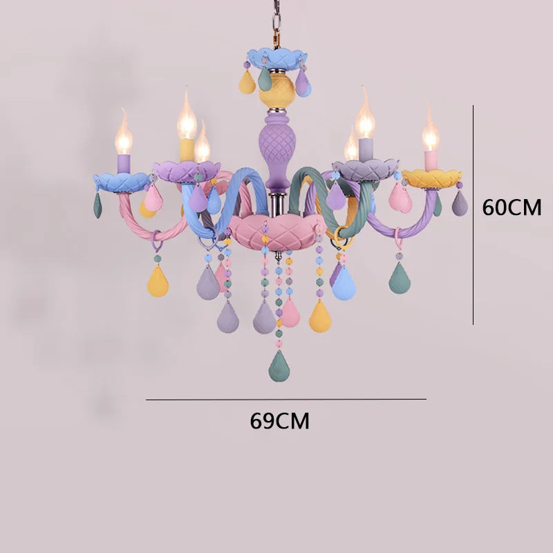 lustre cristal bougie deco intérieur led suspendue - vue 8 sur 13