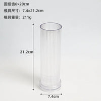 moule cylindrique à rayures pour fabrication de bougies en acrylique