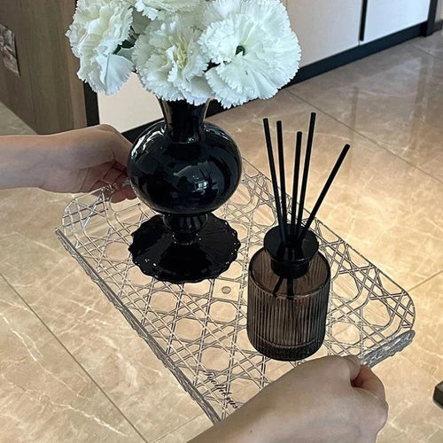 plateau en acrylique luxe pour rangement et décoration - vue 4 sur 7