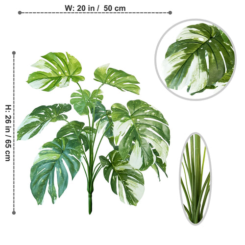 Artificial monstera plant with realistic leaves for indoor decoration - vue 20 sur 29