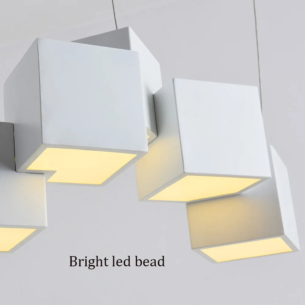 suspension led créative luminaire cube pour intérieur - vue 6 sur 10