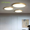 Minimalist brass LED ceiling light with remote control