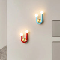 applique murale artistique en métal avec tube en u pour éclairage intérieur