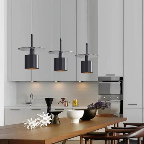 lampe led suspendue en laiton noir avec cordon réglable en cuivre