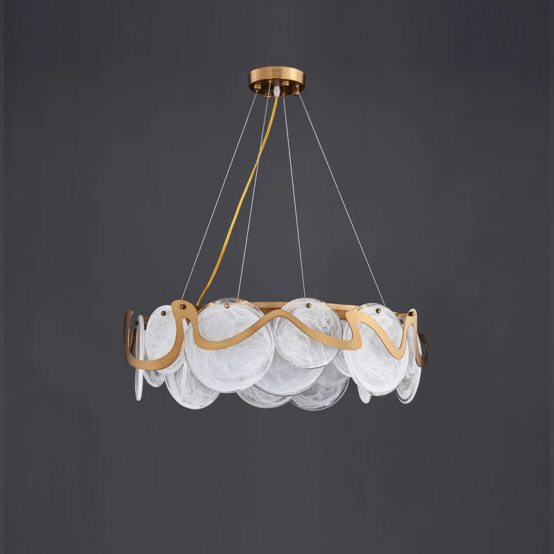 Modern crystal chandelier with adjustable suspension cable E14 pendant light,living room bedroom kitchen ceiling chandelier - vue 4 sur 16