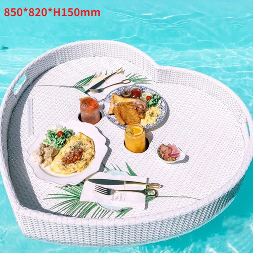 plateau en rotin nordique pour fruits et boissons de piscine - vue 23 sur 22