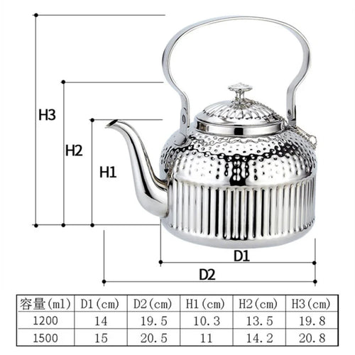 Théière inox motif martelé avec filtre 1 8l