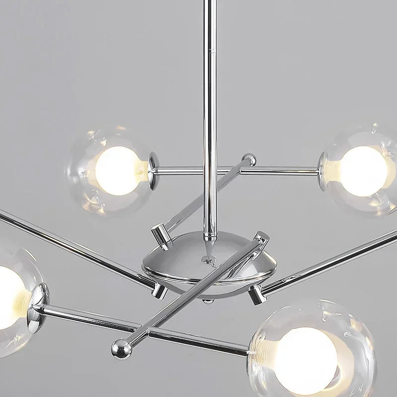 2024 Glass Chandelier Chrome Magic Bean Lights for  Living Room Pendant Lamp Bedroom Dining Room Ceiling Hanging Lamp - vue 7 sur 9