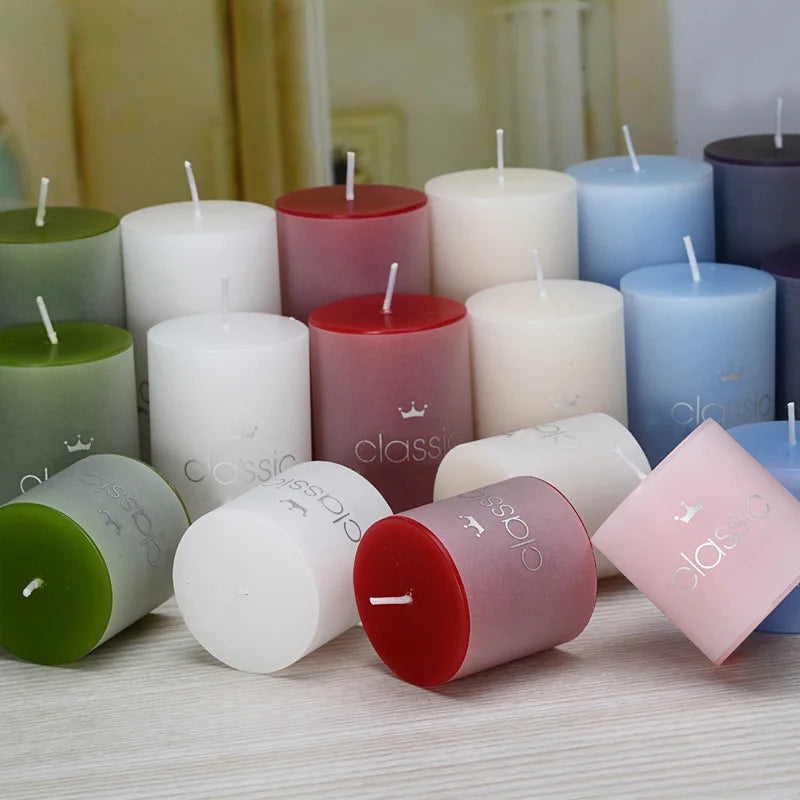 bougies piliers parfumées décoratives sans fumée en plusieurs tailles et couleurs - vue 2 sur 29