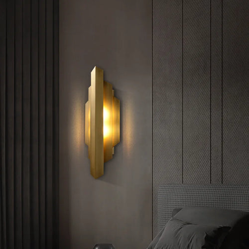 applique murale moderne en acier inoxydable doré pour intérieur
