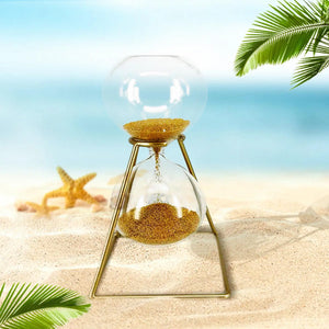 modern hourglass time management tool with iron stand