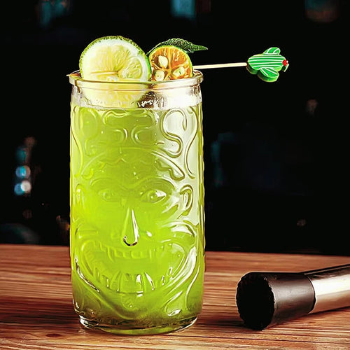 Mug tiki en verre style bar exotique cocktail