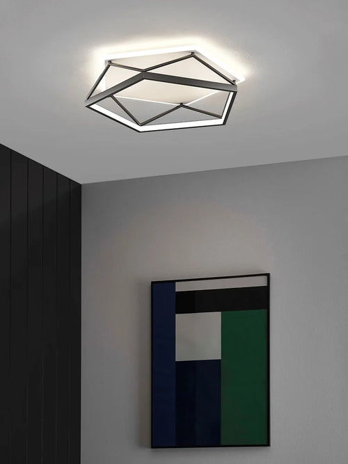 Minimalist nordic geometric LED ceiling light - vue 3 sur 9