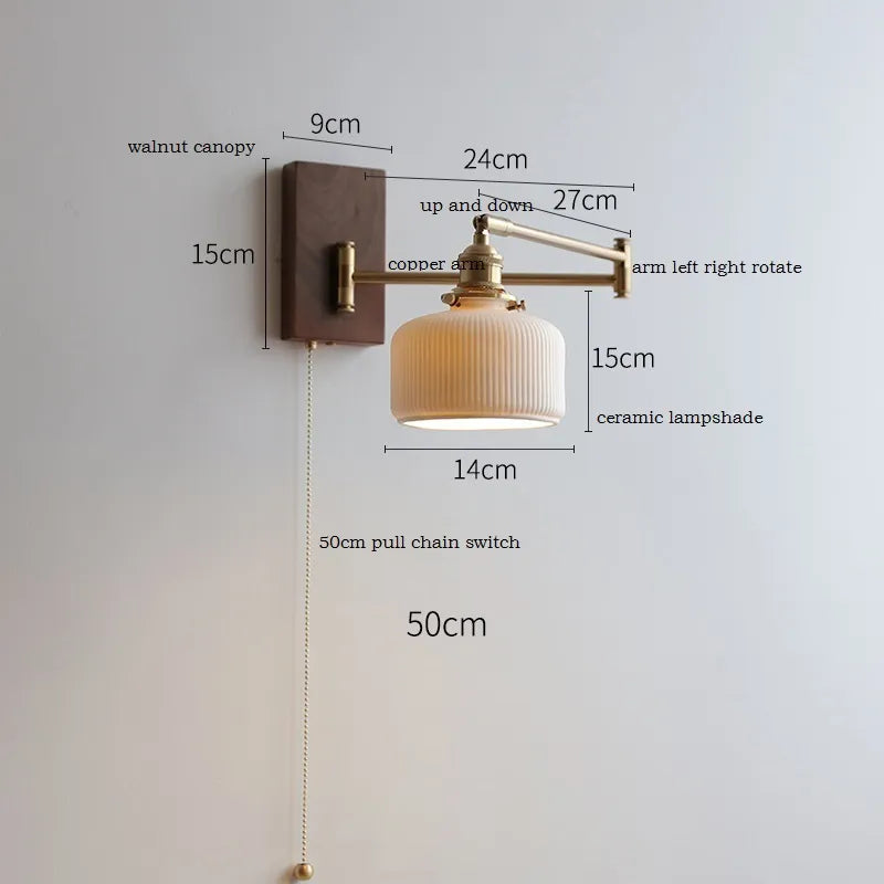 Applique murale LED en bois de frêne et de noyer - vue 20 sur 23