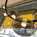 Minimalist leather and glass LED chandelier for decoration