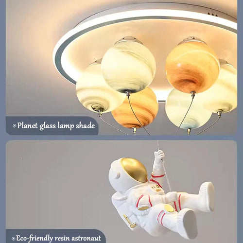 SANDYHA astronaute plafond moderne à LEDs lumière créative planète lampe pour chambre d'enfants salle à manger étude maternelle éclairage - vue 5 sur 8