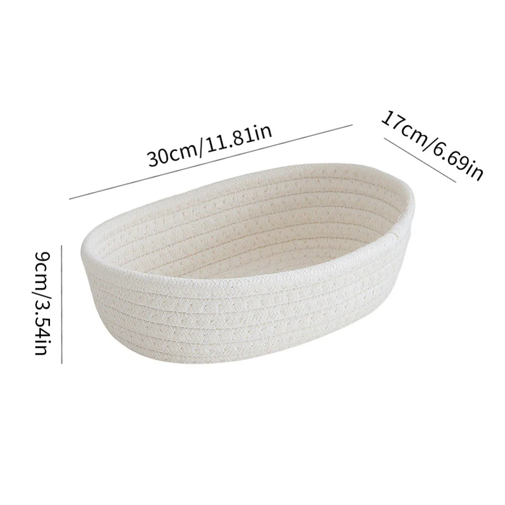 paniers ovales en corde de coton pour rangement et organisation - vue 12 sur 18