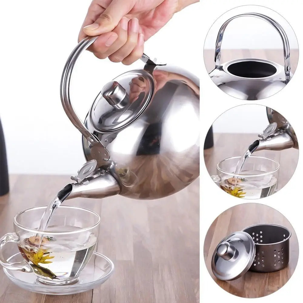 Bouilloire portable acier inox avec infuseur thé café - vue 4 sur 7