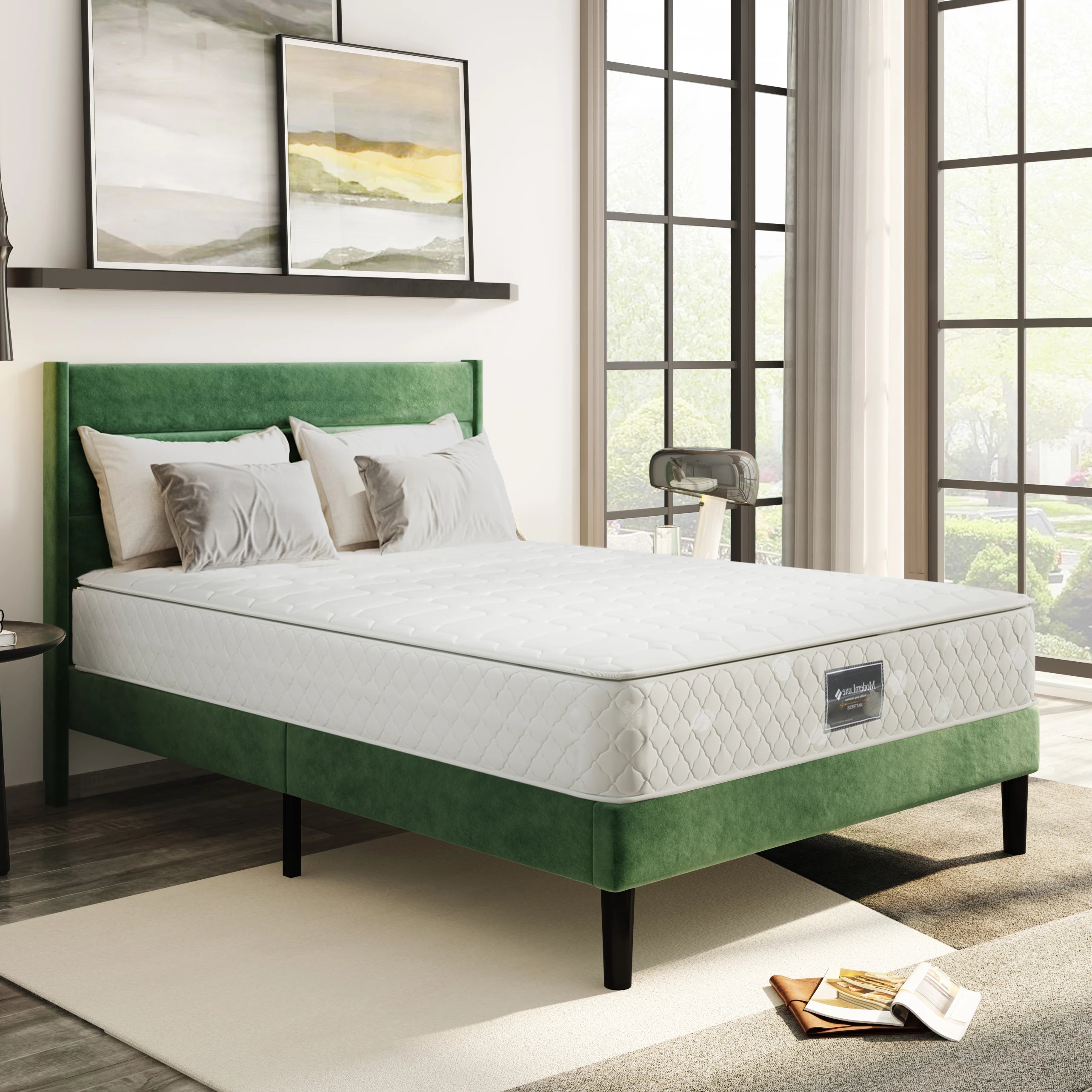 Spring mattress, 7 zones cold foam mattress, pocket spring, quilted microfiber cover topping, hardness H3, 25cm height - vue 5 sur 6
