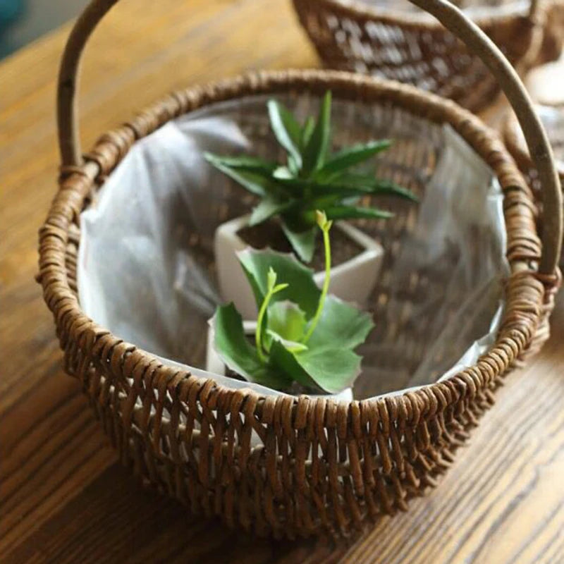 panier tissé à la main pour fruits et légumes rangement et pique-nique - vue 6 sur 29