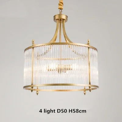 lustre moderne en cuivre avec tubes de verre 2 modèles disponibles - vue 9 sur 12
