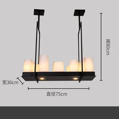 Vintage LED glass candle chandelier pendant for living room, dining, kitchen, restaurant - vue 11 sur 16