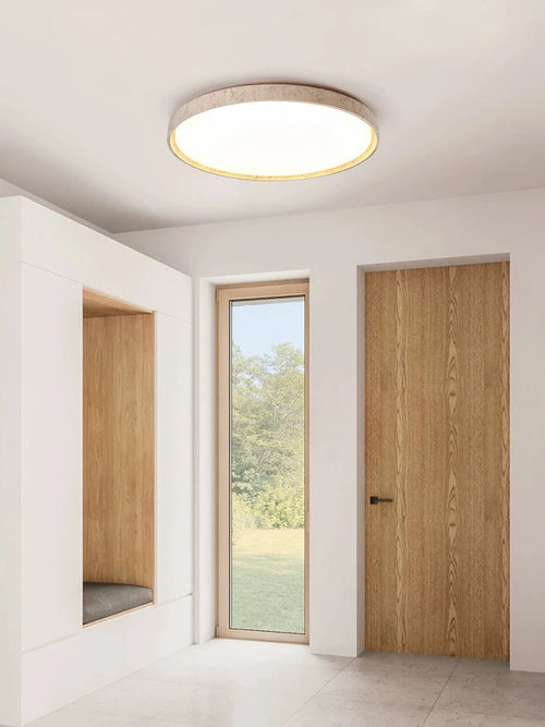 Led plafonnier pierre Downlight monté en Surface rétro luminaires noyer bûche bois couleur chambre salon grande lumière - vue 5 sur 13