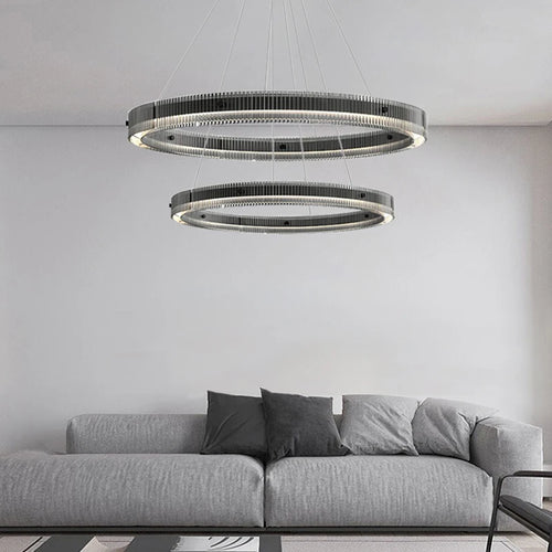 Italian minimalist chandelier high-end nordic design glass - vue 3 sur 9