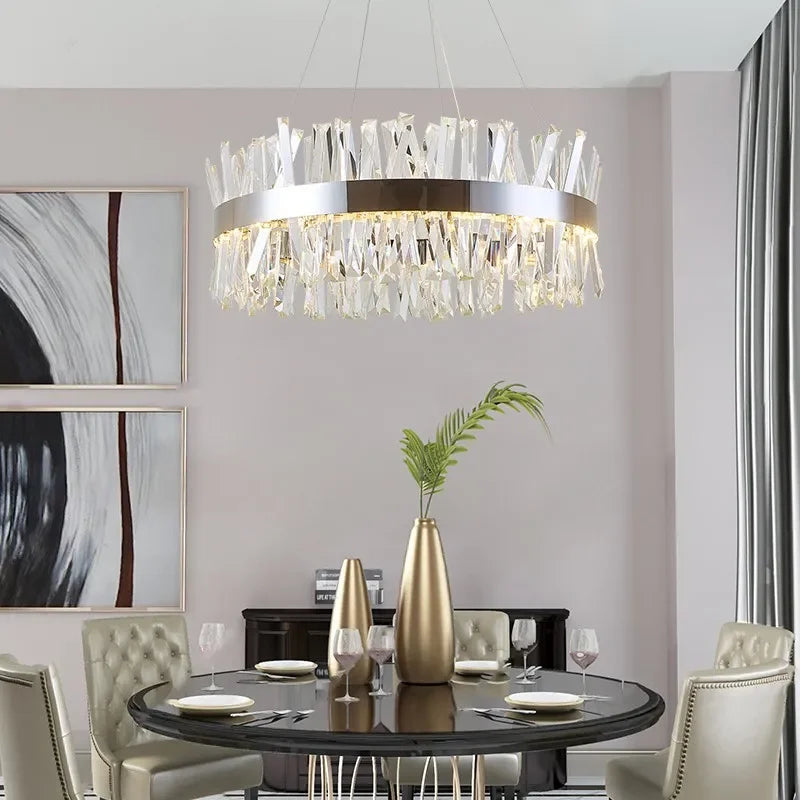 lustre en cristal nordique lumineux pour décoration moderne - vue 3 sur 15