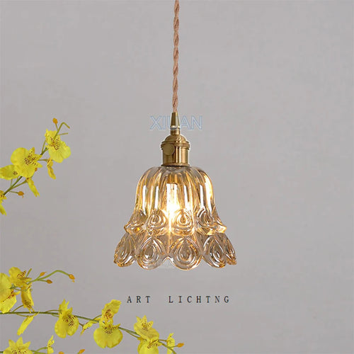 suspension en verre appliques chevet lumière suspendue - vue 2 sur 8