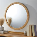 miroir mural encadré en rotin naturel fait main décoratif et élégant