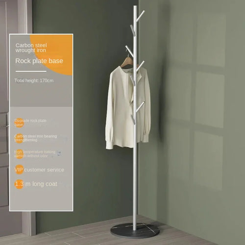 Floor To Floor Bedroom Light Luxury Rock Plate Base Metal Hanger, Marble Scarf and Bag Rack for Entering The Home Coat Rack - vue 25 sur 30