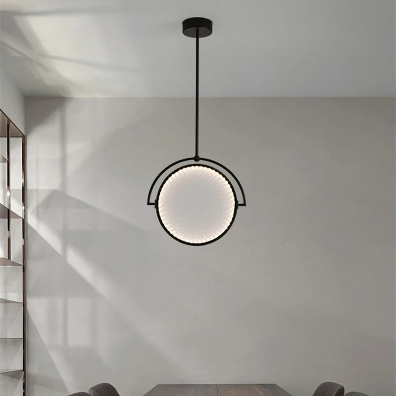 lustre nordique en fer noir pour éclairage intérieur - vue 6 sur 8