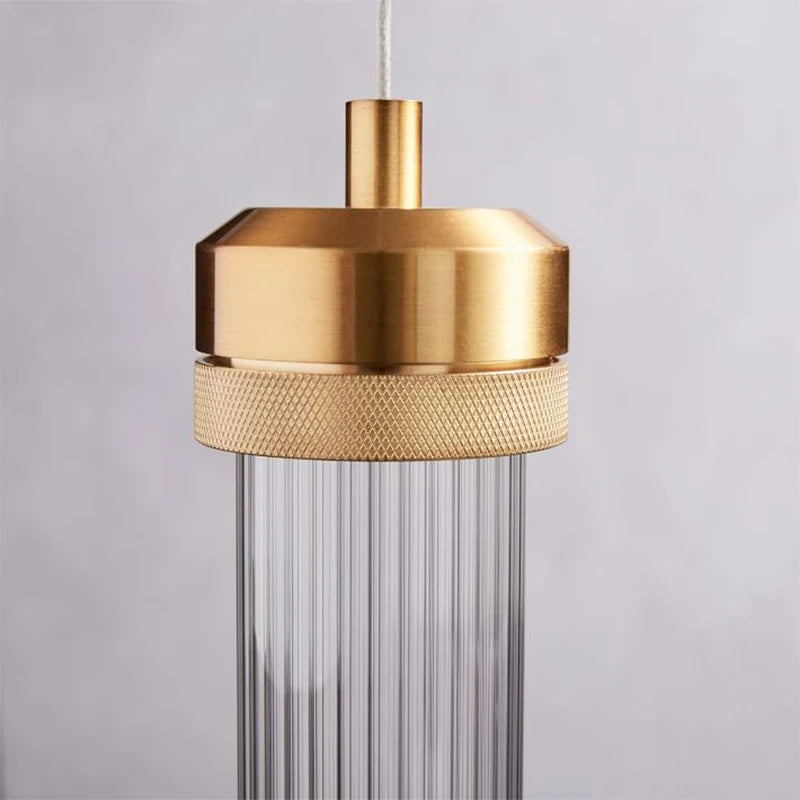 Minimalist nordic striped glass chandelier for interior decor - vue 5 sur 7