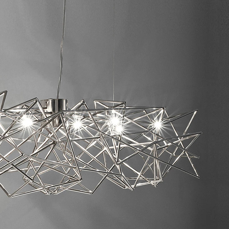 lustre post-moderne de luxe design italien nordique étoile rectangulaire - vue 5 sur 8