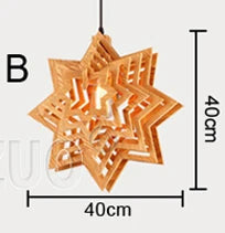 suspension en bois moderne style nordique goutte d'eau décorative idéale loft - vue 8 sur 11