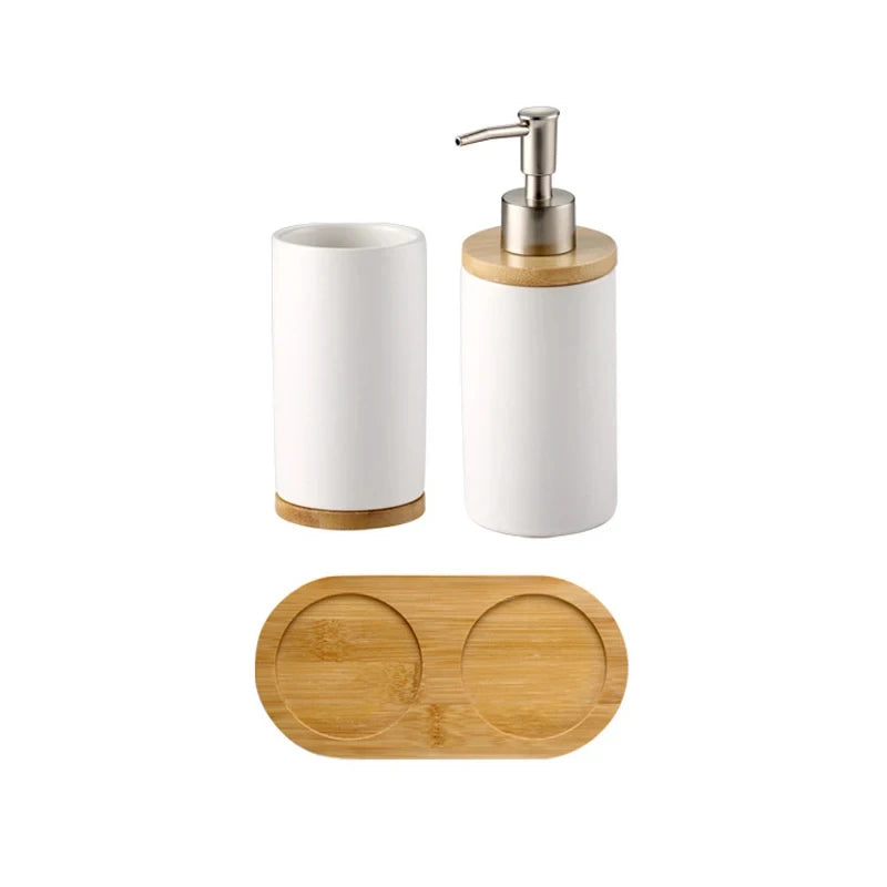 porte-brosse à dents en céramique style nordique avec base en bois - vue 18 sur 22