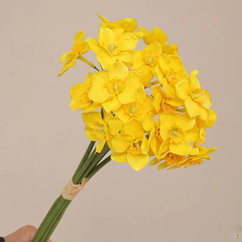 lot de 6 bouquets de fleurs narcisses artificielles pour toutes décorations - vue 3 sur 9