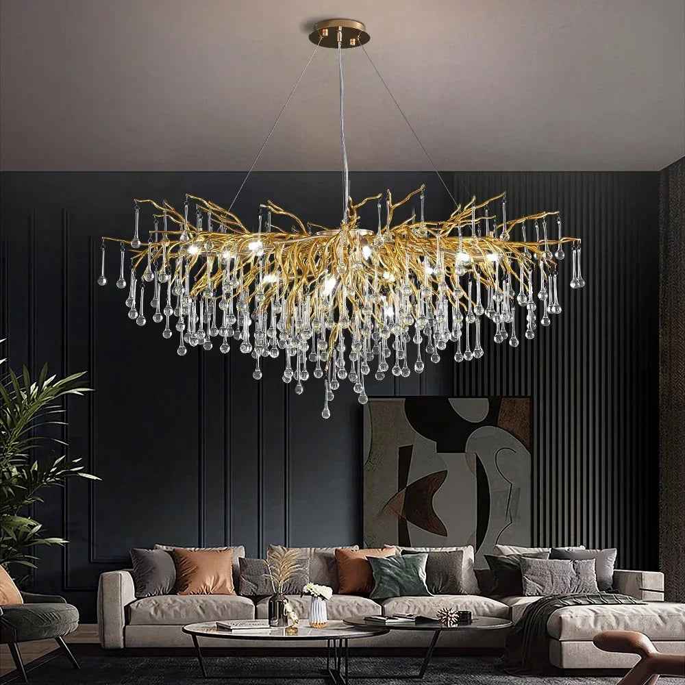 lustre moderne en cristal pour une décoration luxueuse - vue 7 sur 12
